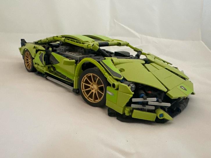 Bouwset Lamborghini Sián – Technic stijl, geen LEGO, Kinderen en Baby's, Speelgoed | Duplo en Lego, Gebruikt, Losse stenen, Ophalen of Verzenden