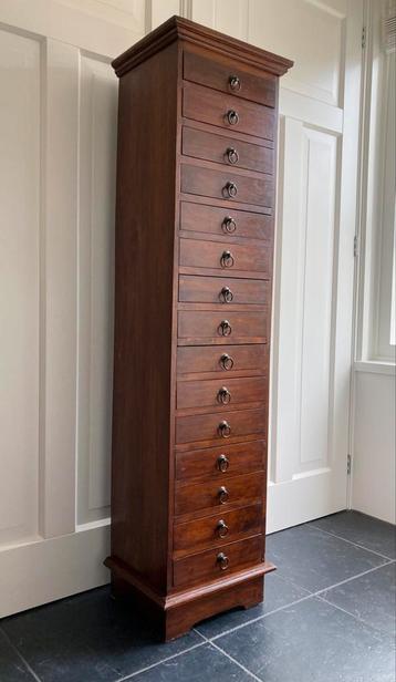 Ladekast met 15 laatjes Koloniaal Teak 153,5 cm hoog beschikbaar voor biedingen