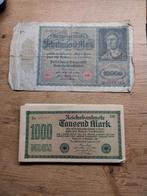 Duitse bankbiljetten,  Reichsbank note 1.000 en 10.000 Mark, Los biljet, Duitsland, Ophalen of Verzenden