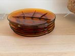 5 vintage glazen fondue borden, Huis en Inrichting, Keuken | Servies, Ophalen of Verzenden, Glas, Overige stijlen, Bord(en)