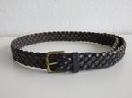 Vintage gevlochten echt leren donkerblauwe riem, Kleding | Dames, Riemen en Ceinturen, 3 tot 5 cm, Echt leder, Heupriem, Ophalen of Verzenden