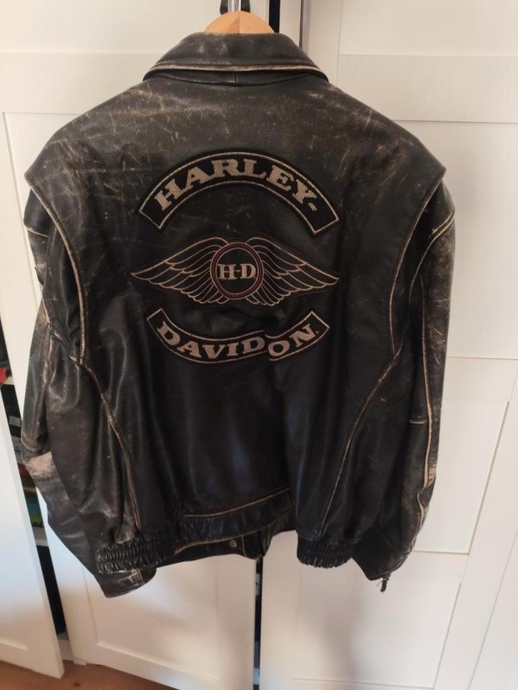 Vintage Harley Davidson Leren Jas - Collectors Item, Motoren, Kleding | Motorhelmen, Heren, Overige typen, XL, Overige merken