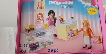 Playmobil 5631 sweetshop lunchroom draagbaar roze koffertje beschikbaar voor biedingen