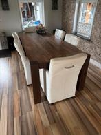 Houten Eettafel met 8 Stoelen, Huis en Inrichting, Tafels | Eettafels, Ophalen, Gebruikt, 150 tot 200 cm, Eikenhout