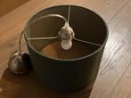 Groene Velours Lamp 30cm met RVS Pendel, Ophalen, Rond, Zo goed als nieuw, Minder dan 25 cm