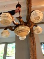 Vintage Art Deco Hanglamp, Ophalen, Gebruikt, Glas