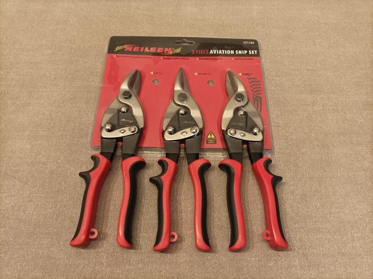 3 Metaalscharen rechts, recht en links snijdend | 260mm, Auto diversen, Autogereedschap, Nieuw, Verzenden