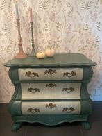 Rococostijl buikkastje in donker groen, Huis en Inrichting, Ophalen, Gebruikt, 50 tot 100 cm, 3 of 4 laden