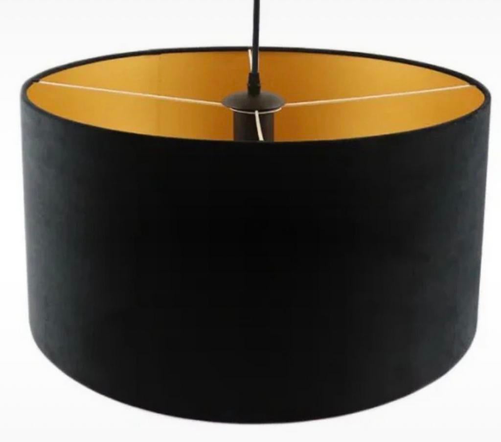 Olucia Urvin Hanglamp Zwart/Goud Velours - 50cm, Ophalen of Verzenden, Zo goed als nieuw, Stof, Minder dan 50 cm