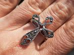 Vanoli - 925 zilveren ring markasiet maat 18,5 cross kruis, Sieraden, Tassen en Uiterlijk, Ringen, Daiva1973@hotmail.com, 18 tot 19