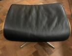 Poef eames stijl leer en hout, Huis en Inrichting, Banken | Voetenbanken en Poefen, Zo goed als nieuw, Rechthoekig, Leer, Ophalen