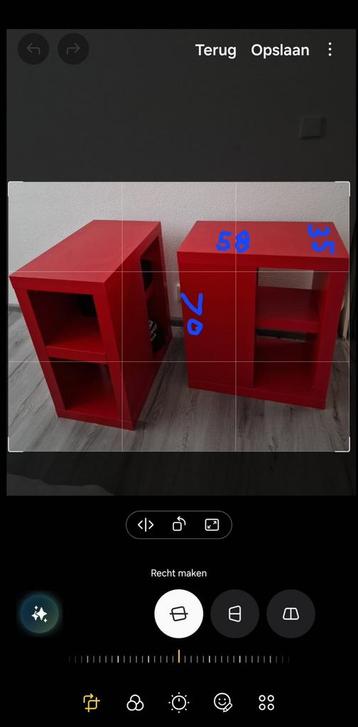 Rode ikea kasten kallax