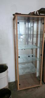 2xVitrinekast met spiegelwand,verlichting stekker aansluiten, Ophalen, 50 tot 100 cm, Glas, 150 tot 200 cm