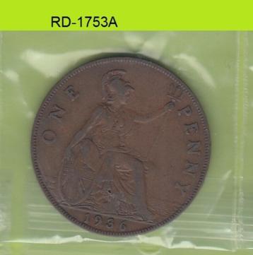 S8-RED-1753 Verenigd Koninkrijk 1 PENNY 1936  VF beschikbaar voor biedingen