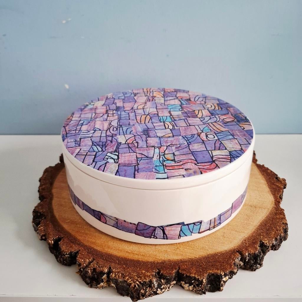 Schoonhoven Keramiek, koekdoos met abstract patroon, Ophalen of Verzenden