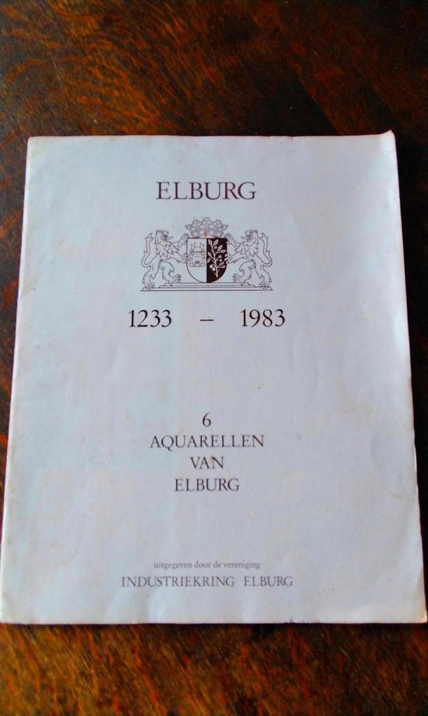 4  AQUARELLEN VAN ELBURG  1233-1983,  Andries van der Beek., Verzamelen, Foto's en Prenten, Zo goed als nieuw, Gebouw, Ophalen of Verzenden