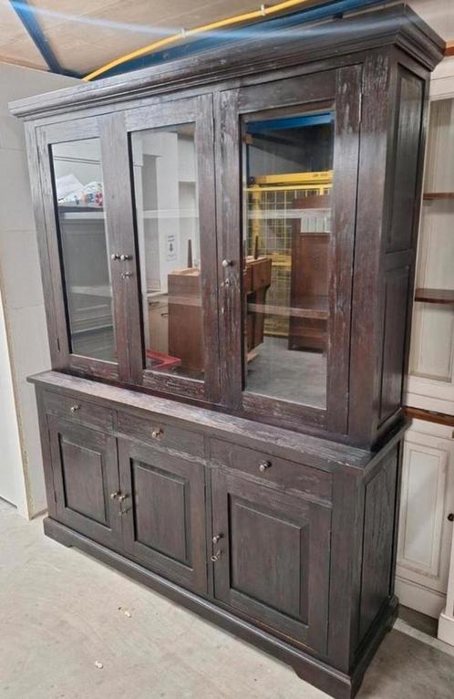 Teakhouten kast, buffetkast, apothekerskast, vitrinekast, Huis en Inrichting, Kasten | Buffetkasten, Zo goed als nieuw, 200 cm of meer