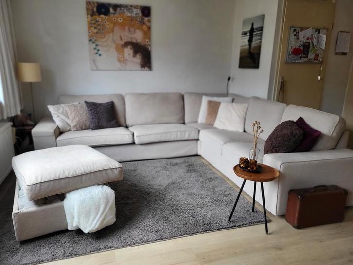 IKEA KIVIK hoekbank 4-zits + poef | lichtbeige | topstaat, Huis en Inrichting, Banken | Complete zithoeken, Ophalen of Verzenden