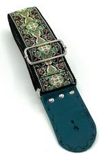 GBStof011 Gitaarband zwart groen barok bohemian look 156cm, Verzenden, Nieuw, Akoestische gitaar