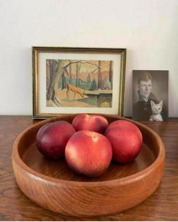 Schaal Fruitschaal Teak Vintage beschikbaar voor biedingen