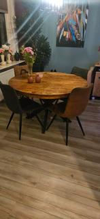 Mango houten eettafel - 130cm, Huis en Inrichting, Tafels | Eettafels, Rond, Ophalen of Verzenden, Zo goed als nieuw, 100 tot 150 cm