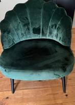 Groene Schelp Fauteuil - Velvet Stof nette staat, Ophalen, Minder dan 75 cm, Zo goed als nieuw, Stof