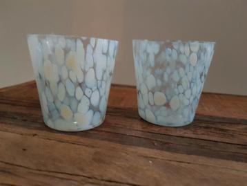 2 waxinelichtjes brocant brocante lichtjeshouder beschikbaar voor biedingen