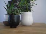 Intratuin Flora grote witte handvorm bloempot, pot 16,5 cm, Rond, Binnen, Ophalen of Verzenden, Zo goed als nieuw