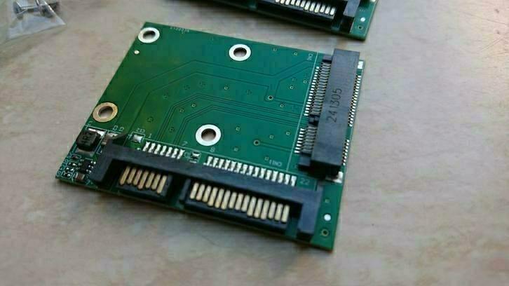 mSATA naar SATA adapter dwarsligger groen, Computers en Software, Harde schijven, Nieuw, Laptop, Ophalen of Verzenden