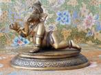 Prachtig zwaar antiek brons beeld uit India van Ganesha.