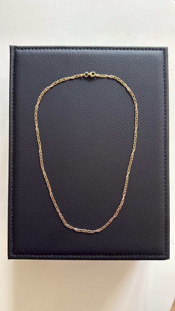 Bicolor ketting 14K (6,1 gram), Sieraden, Tassen en Uiterlijk, Kettingen, Ophalen of Verzenden, Zo goed als nieuw, Geel, Goud