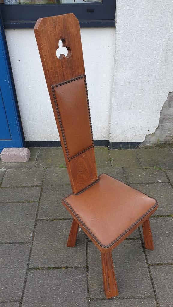 Vintage Spaanse stoel brutalistisch piece kinderstoel, Ophalen of Verzenden