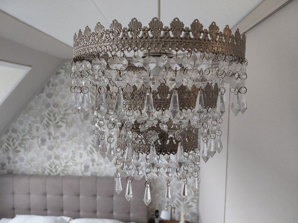 Vintage kroonluchter, Ophalen of Verzenden, Zo goed als nieuw, Glas, Vintage