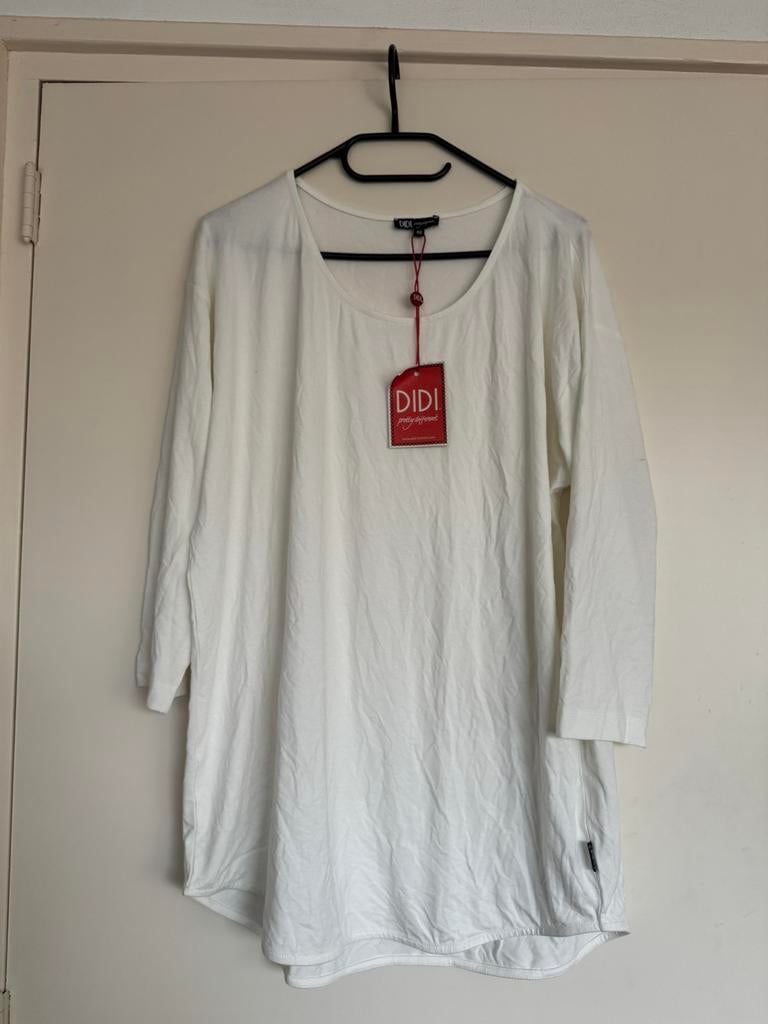 Didi crème wijd basic shirt met lange mouwen maat 40 nieuw, Maat 38/40 (M), Verzenden, Wit, Nieuw