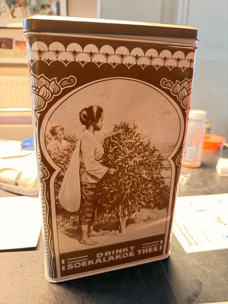 Zeldzaam Soekalakoe thee blik, Verzamelen, Ophalen, Zo goed als nieuw, Overige