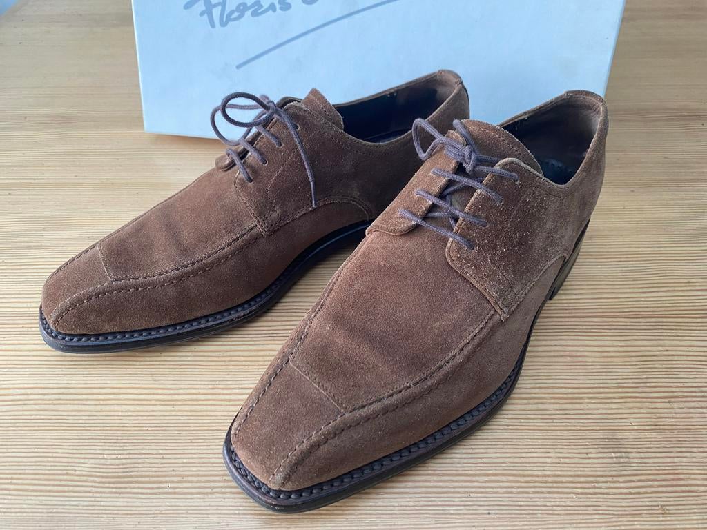 Floris van Bommel suède herenschoenen 6 G, Kleding | Heren, Schoenen, Bruin, Ophalen of Verzenden, Zo goed als nieuw, Veterschoenen
