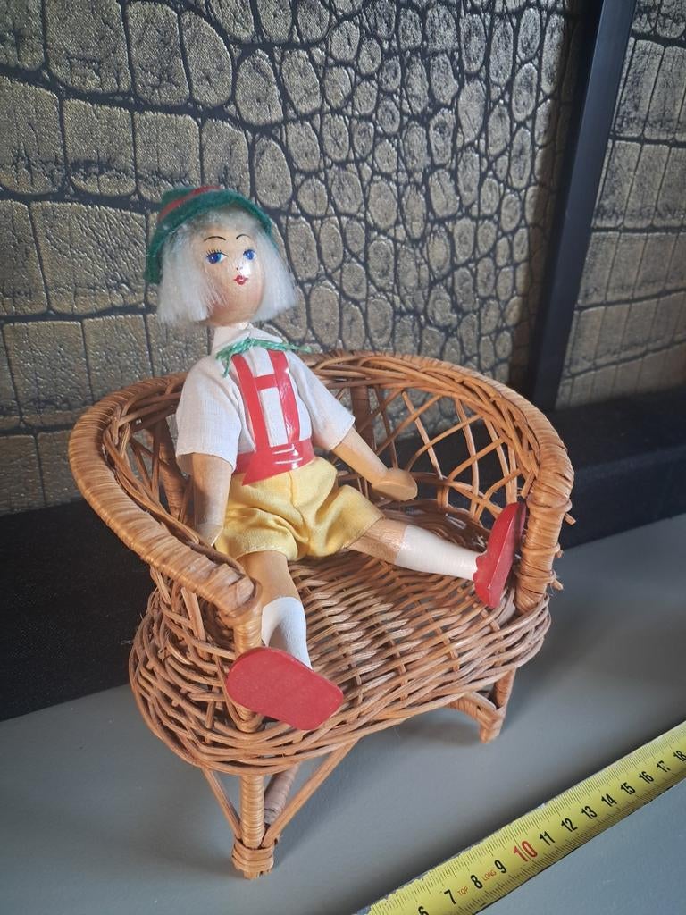 Antiek Pools houten popje - Joli peg-doll, Ophalen of Verzenden