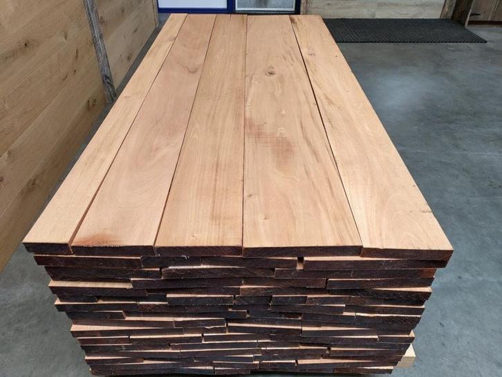 Afrikaans Mahonie, geschaafde brede planken, gedroogd, Doe-het-zelf en Verbouw, Hout en Planken, Nieuw, Plank, 25 tot 50 mm, Ophalen of Verzenden