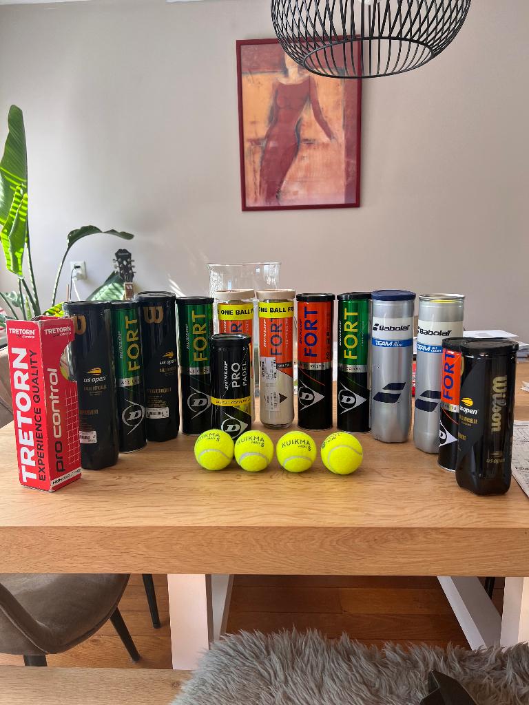 Tennisballen 46 stuks (o.a. Wilson en Dunlop), Ophalen, Gebruikt, Ballen, L00