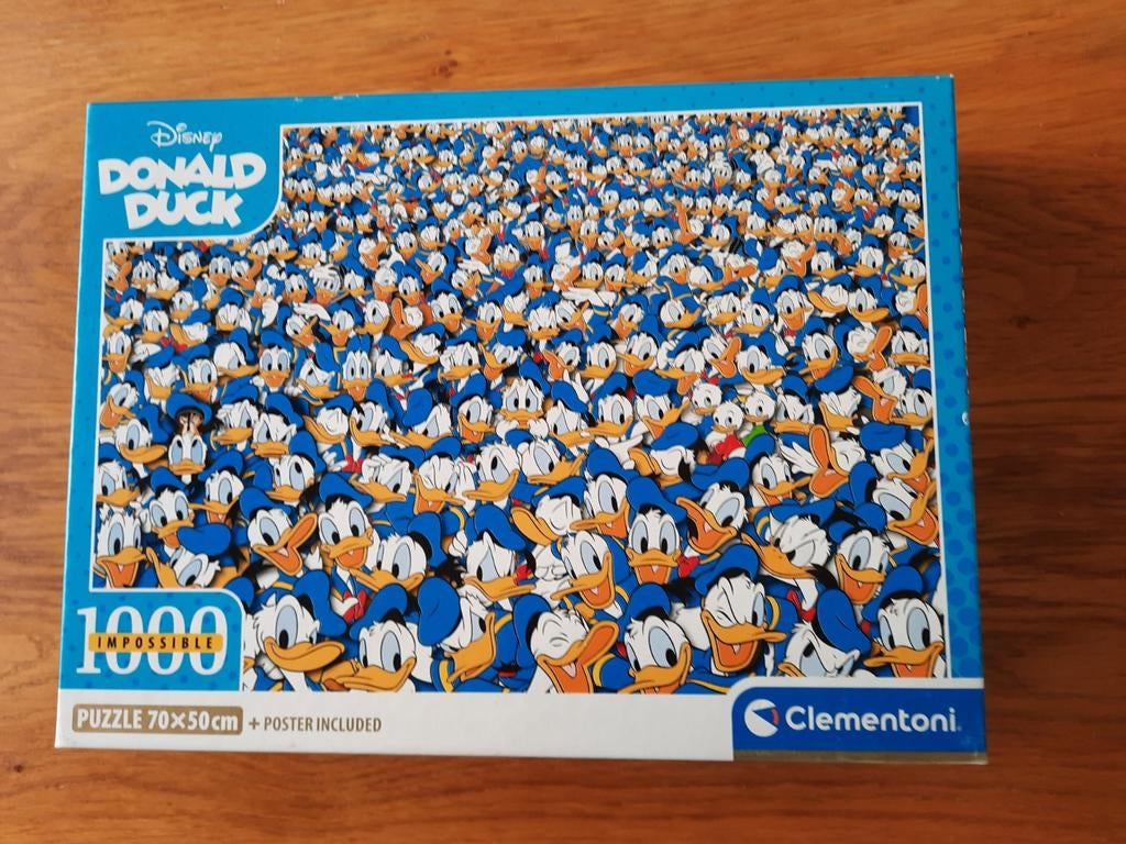 Disney Donald Duck Impossible Puzzel 1000 stukjes Clementoni, Ophalen of Verzenden, 500 t/m 1500 stukjes, Zo goed als nieuw, Legpuzzel