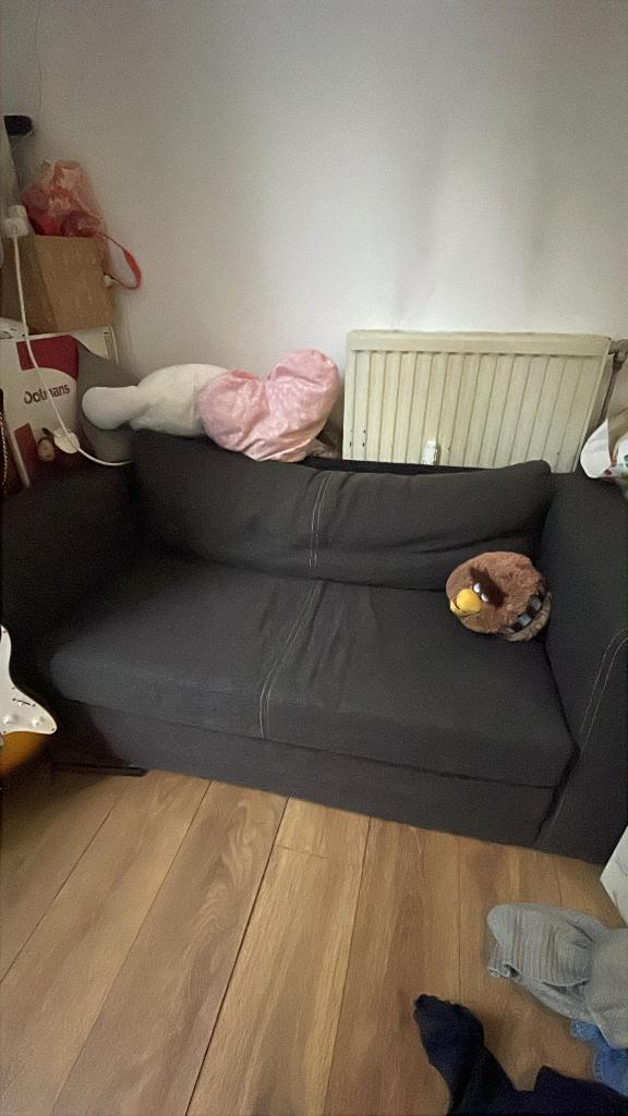 uitklapbare slaapbank ikea 2 personen, Gebruikt, Grijs, Tweepersoons, Overige maten