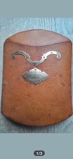 Bruin leren sigarenetui met zilveren details, Ophalen of Verzenden