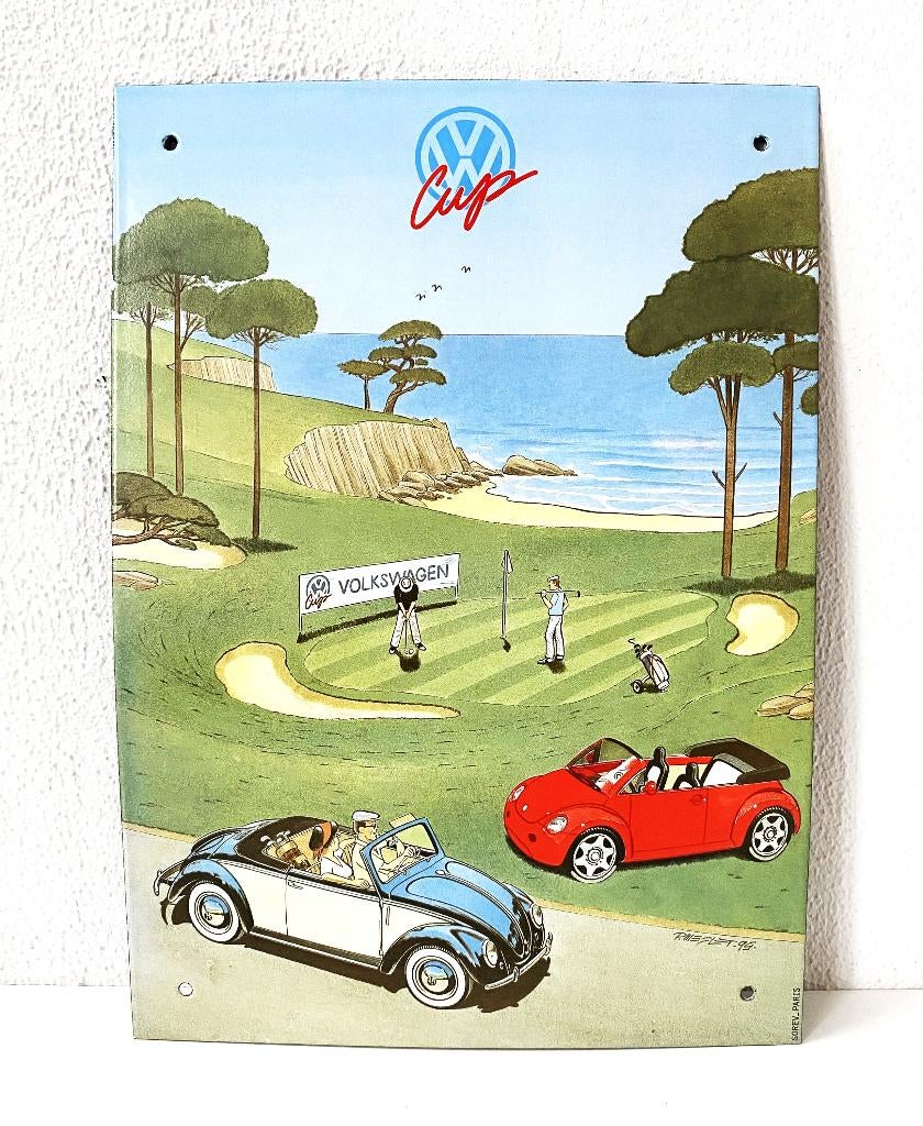 Volkswagen emaille bord, Reclamebord, ., Ophalen of Verzenden, Zo goed als nieuw