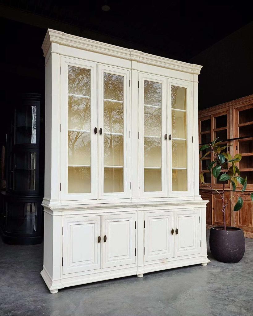Wauw! prachige hoge vitrinekast - Witte servieskast #2605, Huis en Inrichting, Kasten | Buffetkasten, Niet ingevuld, 200 cm of meer