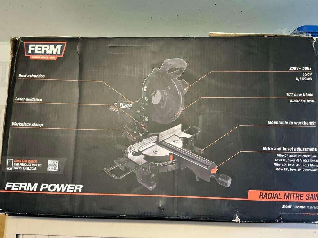 Ferm afkortzaag, Ophalen, Gebruikt, 70 mm of meer, Afkortzaag