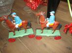 Twee paarden van blik speelgoed Antiek loop ., Ophalen of Verzenden