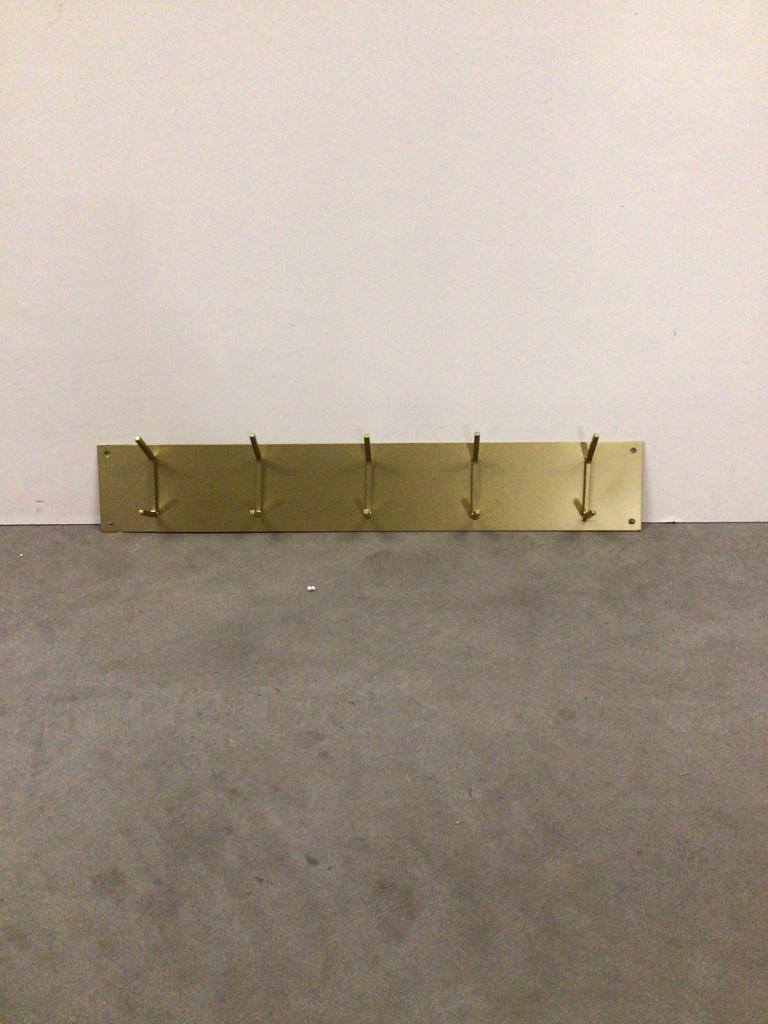 Gouden wandkapstok met 5 haken, Huis en Inrichting, Woonaccessoires | Kapstokken, Zo goed als nieuw, Minder dan 100 cm, Metaal