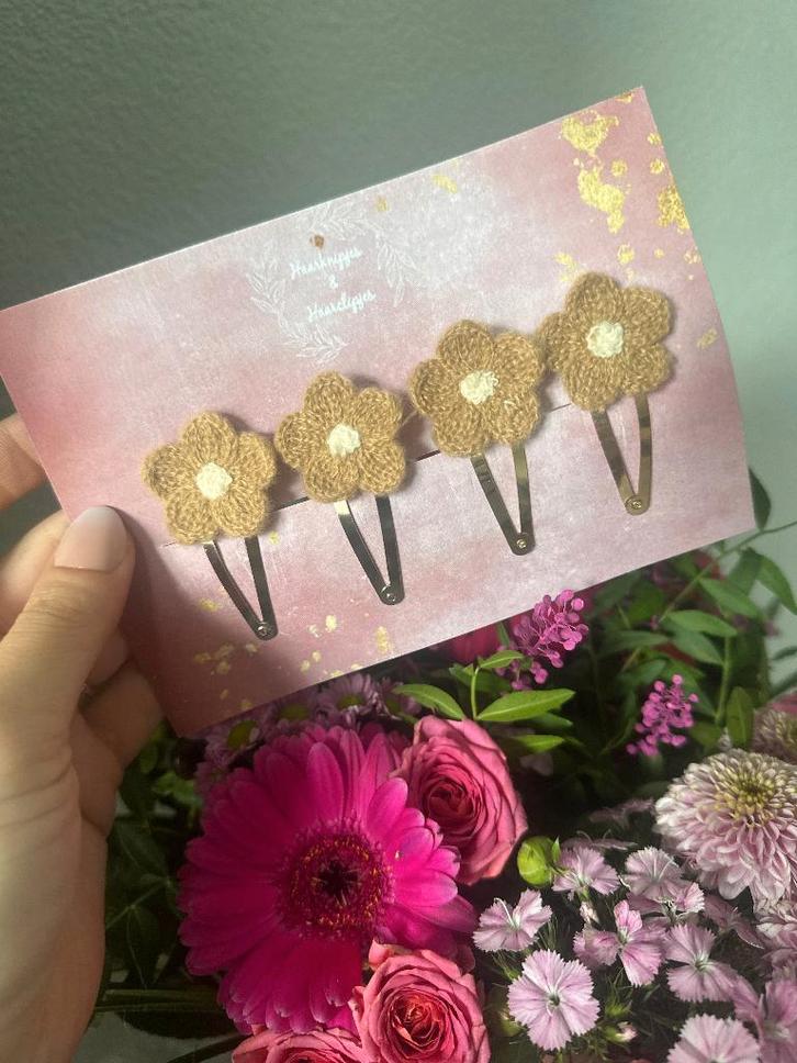 Haarknipjes & haarclipjes set klikklak speldjes met bloem, Kinderen en Baby's, Kindermode-accessoires, Nieuw, Ophalen of Verzenden