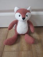 Hema roomwit pluche roestkleurig gebreide vos knuffel, Ophalen of Verzenden, Nieuw, Hond