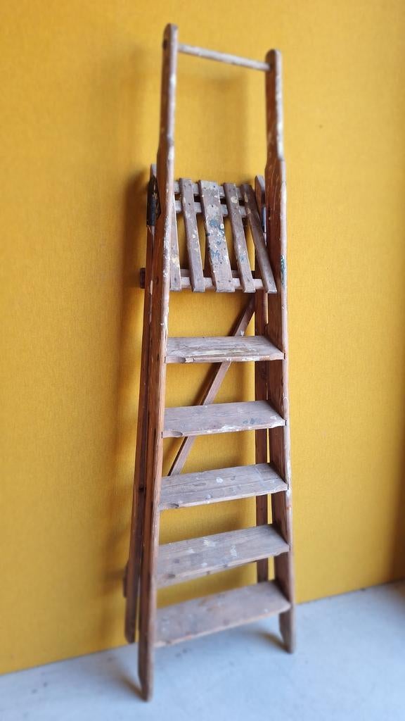 Brocante schilderstrap, trap, trapje, etagère, Ophalen, Gebruikt, Vintage, Nvt